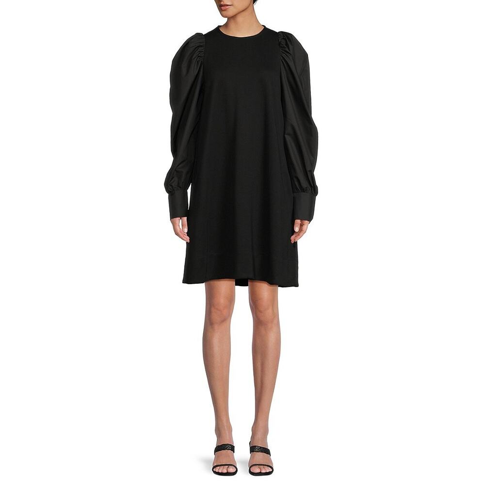 NWT Area Stars Black A-line Puffy Sleeves w/Pockets To Knee Career Shift Dress S